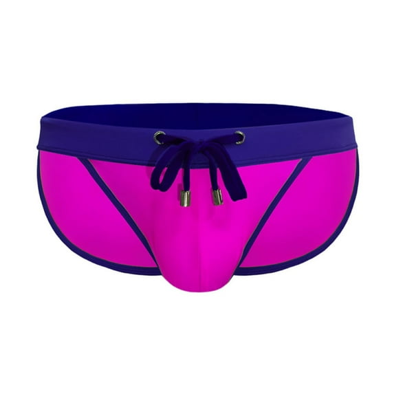 kamemir Men's Speedo Male Summer Cool Sports Colorful Fit Beach Shorts Triangle Fashion Sexy Swimming Trunks(Pink,L)