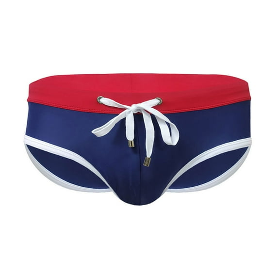 kamemir Men's Swim Briefs Male Summer Cool Sports Colorful Fit Beach Shorts Triangle Fashion Sexy Swimming Trunks(BU2,XL)