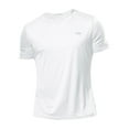thumbnail image 1 of kamemir Men's UPF 50+ Sun Protection Shirts Swim SPF UV Quick Dry Short Sleeve T-Shirts for Athletic Fishing Rash Guard(White,L), 1 of 5
