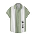 thumbnail image 1 of kamemir Men's Vintage Bowling Shirt Short Sleeve Button Down Summer Cuba Beach Shirts(Green,L), 1 of 4