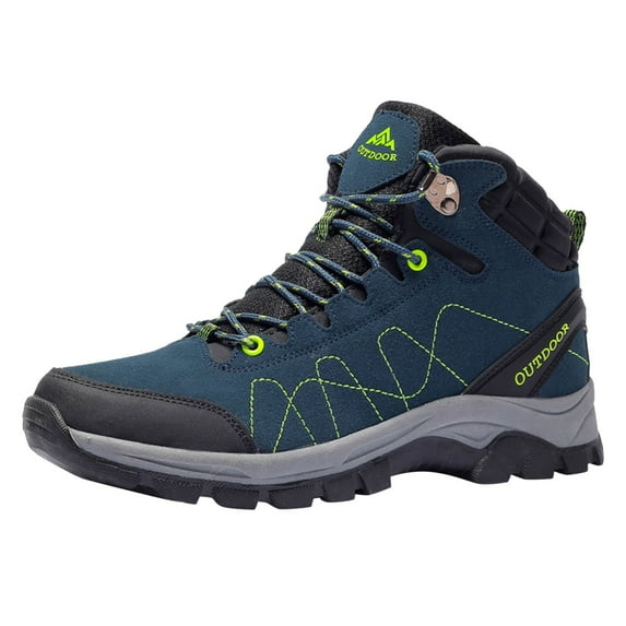 kamemir Men's Waterproof Hiking Boots Outdoor Mid Trekking Backpacking Mountaineering Shoes(Blue,9.5)