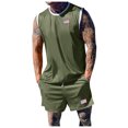thumbnail image 1 of kamemir Mens 2 Piece Short Set Men's Short Sleeve Tracksuit Summer T Shirt & Shorts set 3 Pockets Oversize Two Piece Casual Daily Duty-off(AG,L), 1 of 6
