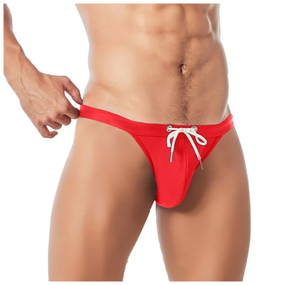 kamemir Mens Bikini Male Summer Cool Sports Print Fit Beach Shorts Triangle Fashion Sexy Swimming Trunks Male Summer Cool Sports Print Fit Beach Shorts Triangle Fashion Sexy Swimming Trunks(Red,XXL)