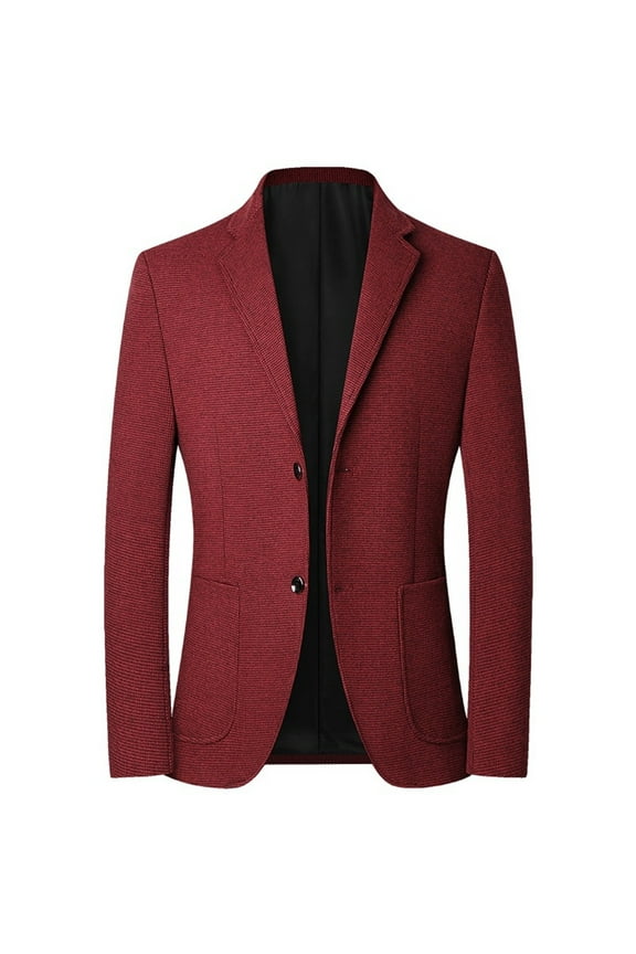Slim Fit Suit Mens Sport Coat Casual Blazer One Button Business Suit Jacket(Red,180)