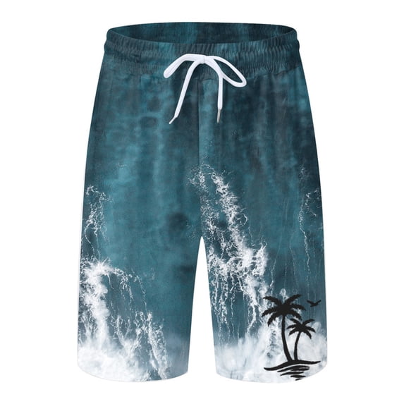 kamemir Mens Board Shorts Swimwear Mens Short 80s 90s Vintage Trunks Swimsuits Board Shorts Compression Liner Quick Dry 2 in 1 Beach Swimwear(Light Blue,XL)