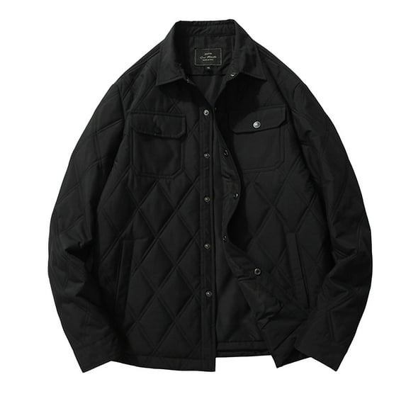 kamemir Mens Dress Jacket Men's Flannel Shirts Casual Button Down Plaid Shirt Jacket Long Sleeve Shacket(Black,XL)