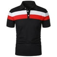 thumbnail image 1 of kamemir Mens Golf Shirt Men's Golf Polo Shirts Short Sleeve Striped Performance Moisture Wicking Dry Golf Shirts for Men(Black,XXL), 1 of 4
