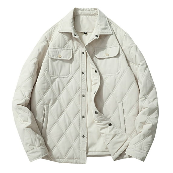 kamemir Mens Jackets Casual Men's Corduroy Button Down Shirts Casual Long Sleeve Shacket Jacket with Flap Pockets(Khaki,XXL)