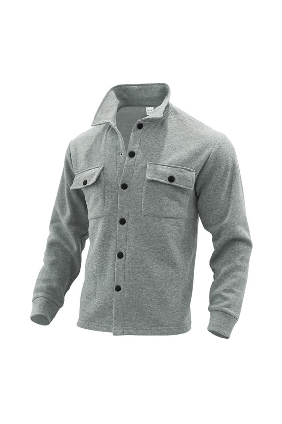 Mens Jackets Lightweight Men's Casual Shirt Jacket Cotton Linen Shacket Lightweight Work Coat Button Down Overshirt(Light Gray,S)