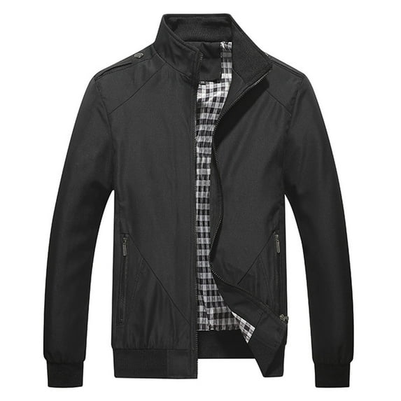 kamemir Mens Jackets Men’s Faux Leather Jacket Cool Biker Jackets Vintage Stand Collar Lightweight Leather Outwear Coat(Black,M)