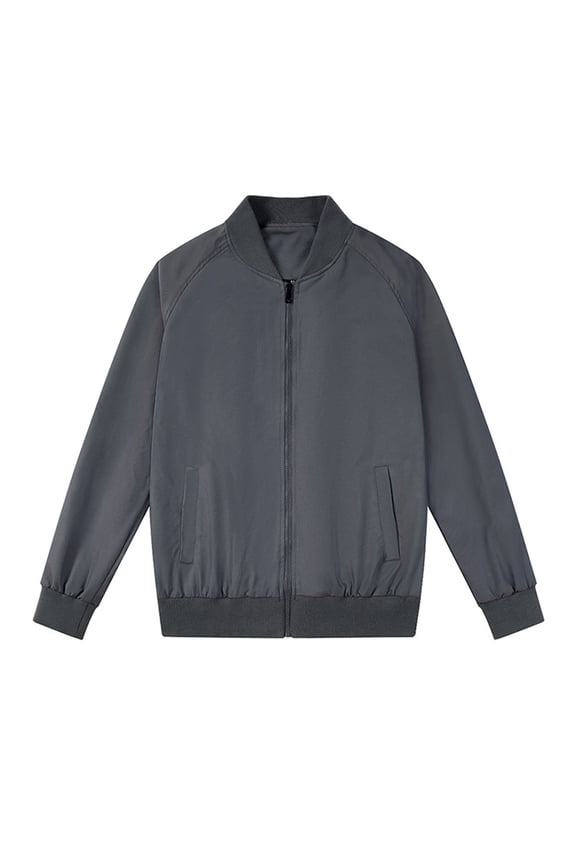 Mens Jackets Swisstech Men's Slim Fit Lightweight Sportswear Jacket Casual Bomber Jacket(Dark Gray,M)