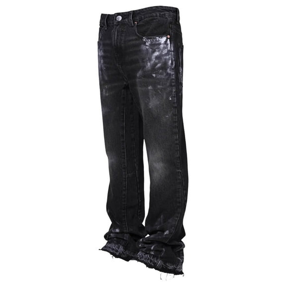 kamemir Mens Jeans Regular Fit Men's and Big and Tall Relaxed Fit Jeans(Black,L)