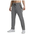 thumbnail image 1 of kamemir Mens Pants Men Casual Loose Fit Elastic Drawstring Waist Summer Pants (Grey,2XL), 1 of 6