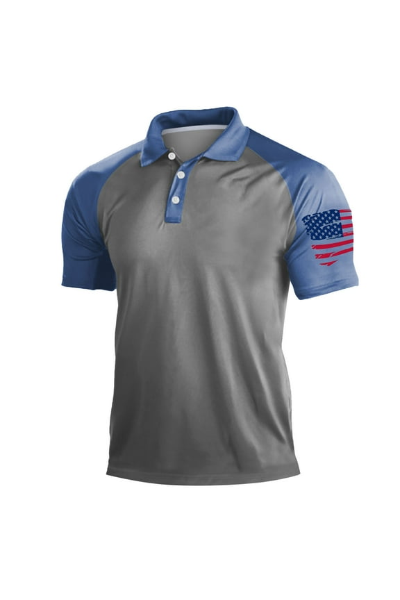 Mens Polo Mens Dri Short Sleeve Polo Shirt(Blue,M)