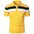 thumbnail image 1 of kamemir Mens Polo Shirt Men's Short-Sleeve Pocket Polo(Yellow,XL), 1 of 4