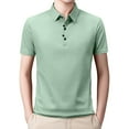thumbnail image 1 of kamemir Mens Polo Shirts Short Sleeve Mens Textured Knit Polo Shirts Regular Fit Stretchy Golf Shirts(Green,L), 1 of 6