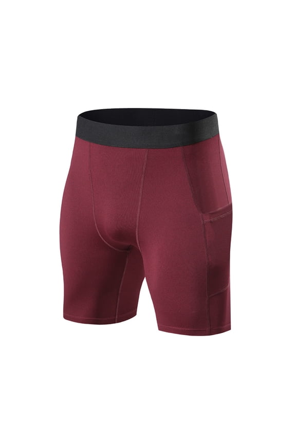 Mens Running Tights Men Compression Pants Workout Leggings for Running Sports Gym Pants(Red,M)