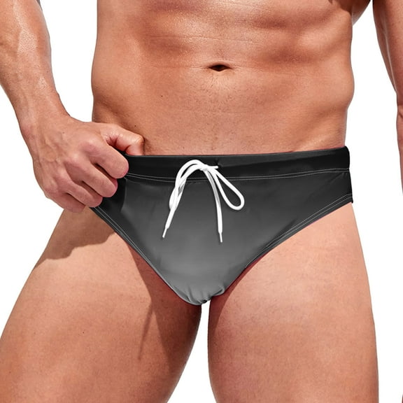 kamemir Mens Sexy Swimwear Mens Fashion Leisure Hawaii Soft And Comfortable Swimming Hot Springs With Triangle Swimsuit Trunks(Dark Gray,M)