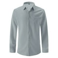 thumbnail image 1 of kamemir Mens Shirts Casual Button Down Shirt Long Sleeve Untucked Shirt Regular Fit Dress Shirts(Grey,L), 1 of 5