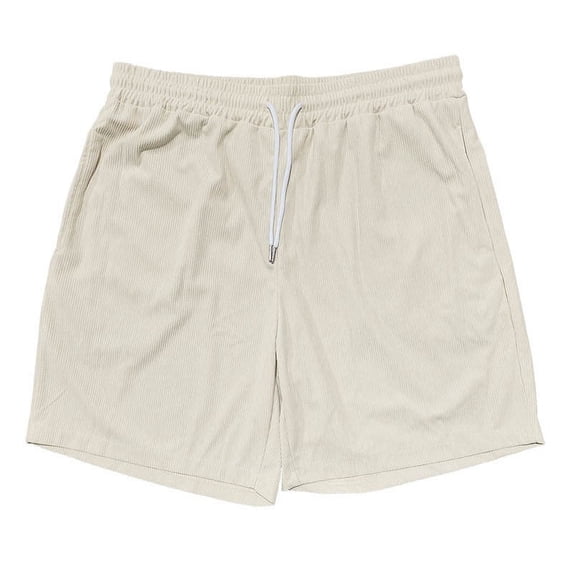 kamemir Mens Shorts Casual Mens Casual Shorts Elastic Waist Drawstring Summer Beach Shorts(Beige,3XL)