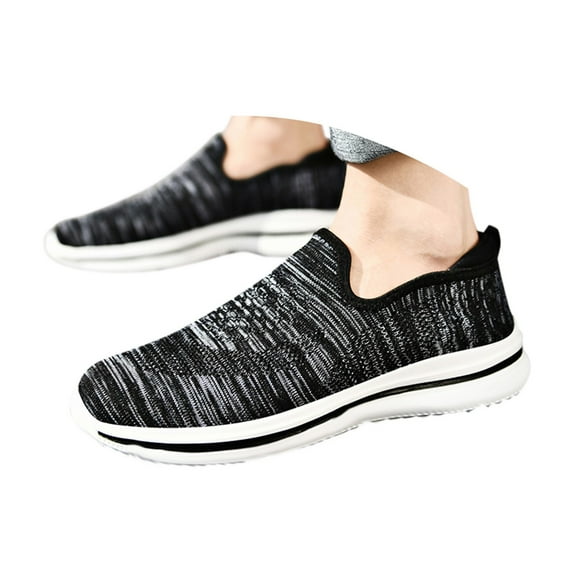kamemir Mens Sneakers Men's Classic Slip On Sneakers(White,8.5)