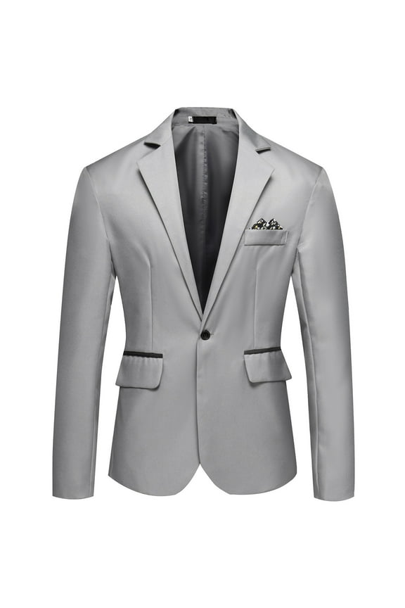 Mens Suits Jacket Men's Smart Wash with Repreve Slim Fit Suit Separates Jackets(Grey,XXL)