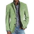 thumbnail image 1 of kamemir Mens Suits Mens Sport Coat Casual Blazer One Button Business Suit Jacket(Green,M), 1 of 4