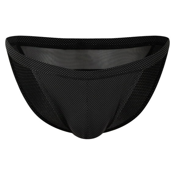 kamemir Mens Swim Bikini Male High Fork Swimming Pants With Nylon Lifting Point Large Bag Beach Leisure Hot Spring Triangle Pants(Black,M)