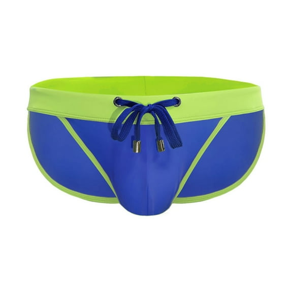 kamemir Mens Swim Briefs Male Summer Cool Sports Colorful Fit Beach Shorts Triangle Fashion Sexy Swimming Trunks(Blue,XXL)