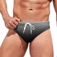 thumbnail image 1 of kamemir Mens Swim Trunks Mens Swimming Trunks Men's Sexy Low Rise Mesh Thong Swim Briefs Drawstring Bikini Sport Swimsuit Black,2XL, 1 of 5