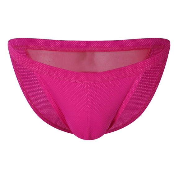 kamemir Mens Swimwear Male High Fork Swimming Pants With Nylon Lifting Point Large Bag Beach Leisure Hot Spring Triangle Pants(Hot Pink,XL)