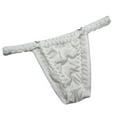 thumbnail image 1 of kamemir No Show Underwear for Women Lace Thongs for Women Low Rise Thongs - Lace Panties Cotton Underwear Women Sexy No Show Soft (White,One Size), 1 of 5