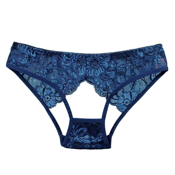 kamemir No Show Underwear for Women Women's Thongs Cotton Breathable Panties Bikini Underwear (Dark Blue,L)