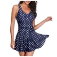 thumbnail image 1 of kamemir One Piece Swimsuits for Women Modest Tummy Control Swimdress Vintage Bathing Suits Skirt Swimwear(Navy,S), 1 of 6