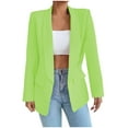 thumbnail image 1 of kamemir Open Front Women Long Sleeve Solid Office Lady Blazer Coat(Green,L), 1 of 6