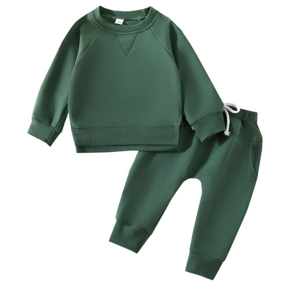 kamemir Outfits for Kids Girl Clothes Long Sleeve Fall Winter Clearance Baby Girl Clothes Outfits(1Q-Dark Green,6-12 Months)
