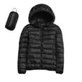 thumbnail image 1 of kamemir Packable Puffer Jacket for Women Hooded Lightweight Quilted Travel Long Puffer Coat with Pockets(Black,6XL), 1 of 6