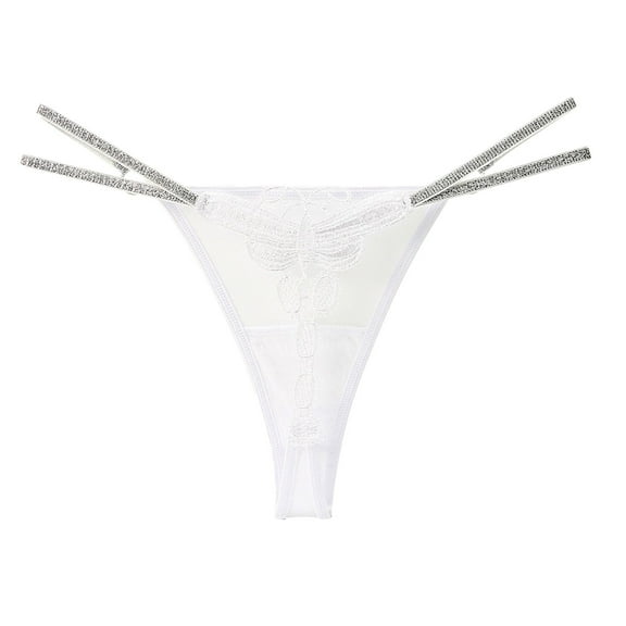 kamemir Womens Underwear Seamless Ribbed Thong Panties, Women's and Women's Plus (White,One Size)