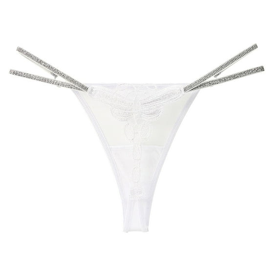 kamemir Womens Underwear Seamless Ribbed Thong Panties, Women's and Women's Plus (White,One Size)