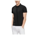thumbnail image 1 of kamemir Polo Shirts Mens Textured Knit Polo Shirts Regular Fit Stretchy Golf Shirts(Black,XXL), 1 of 5