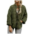 thumbnail image 1 of kamemir Quilted Jackets for Women Long Sleeve Zip Up Jacket Coat Loose Fit Puffer Jackets Winter Warm Outwear with Pockets(AG,L), 1 of 5