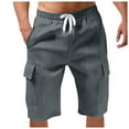 thumbnail image 1 of kamemir Running Shorts for Men Men's Casual Cargo Shorts Classic Stretch Waist Drawstring Outdoor Shorts Grey,M, 1 of 6