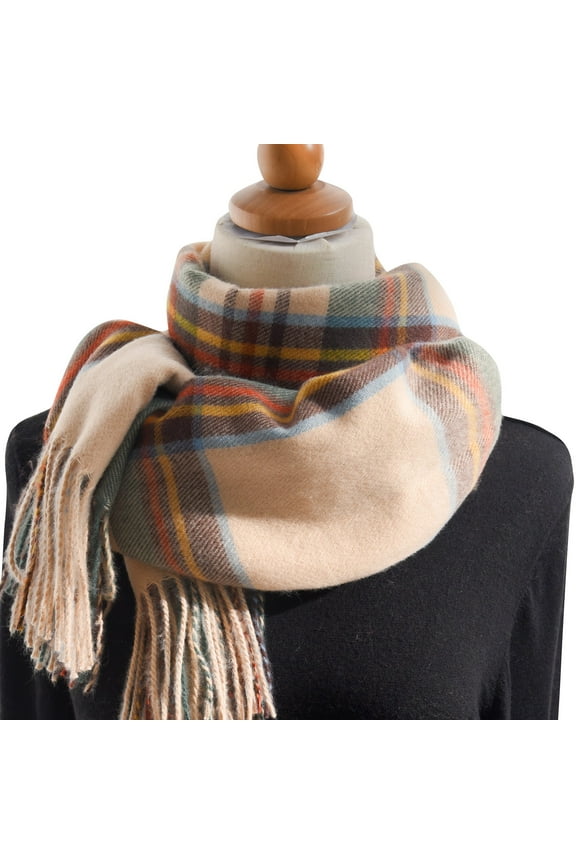 Scarf Women's Cozy Warm Winter Fall Blanket Scarf Stylish Soft Checked Giant Scarves Shawls(B,A)