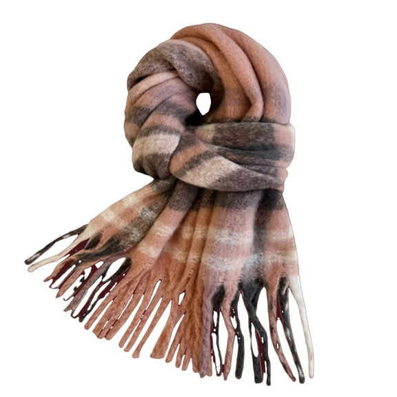 kamemir Scarf for Women Winter Women's Brushed Blanket Winter Scarf(Pink,One Size)