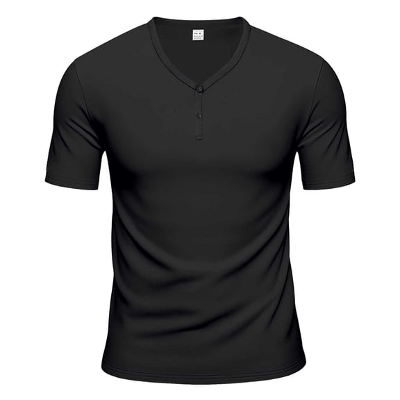 kamemir Shirts for Men Men's Cotton Blend Short Sleeve Tees, Moisture Wicking, Odor Protection Black,S
