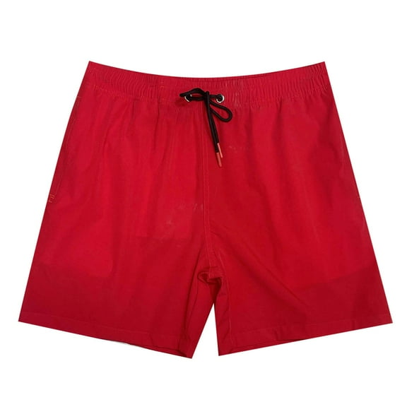 kamemir Shorts Men Men's Casual Classic Fit Shorts with Quick Dry Sports Shorts(Red,L)