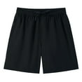 thumbnail image 1 of kamemir Shorts Men Men's Shorts Elastic Waistband Drawstring Summer Casual Cotton Big & Tall Relaxed Fit Work Shorts(Black,M), 1 of 6