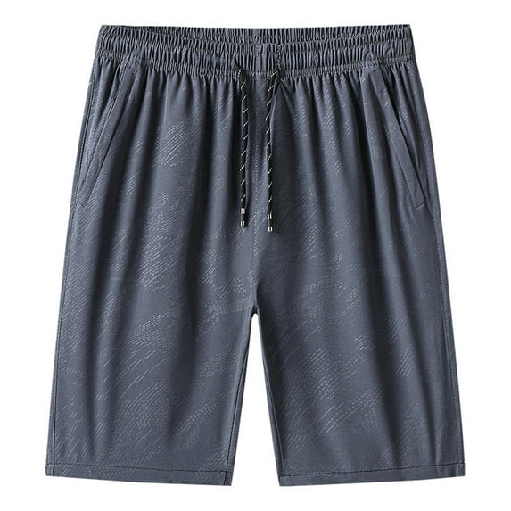 kamemir Mens Athletic Shorts Men's Casual Shorts Elastic Waist Drawstring Workout Running Jogging Beach Sweat Shorts with Pockets(Grey,L)