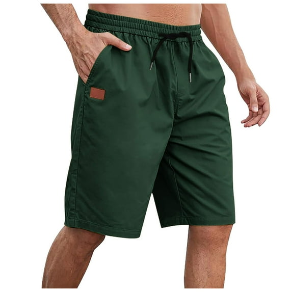 kamemir Shorts Mens Casual Twill Cargo Shorts Cotton Drawstring Classic Cargo Stretch Short(Dark Green,3XL)