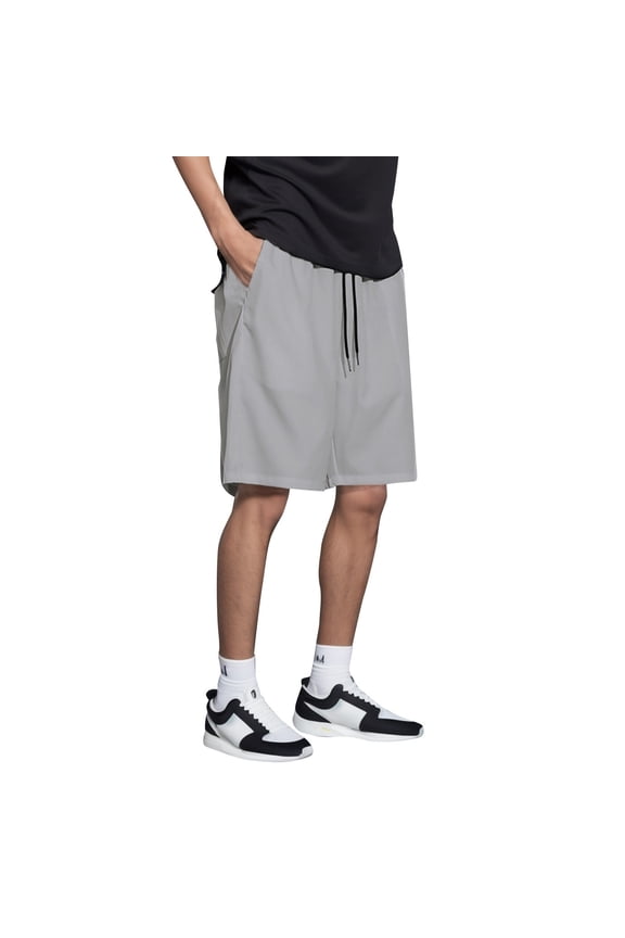 Shorts for Men Athletic Men's Performance Comfort Flex Cargo Short(Light Gray,XL)